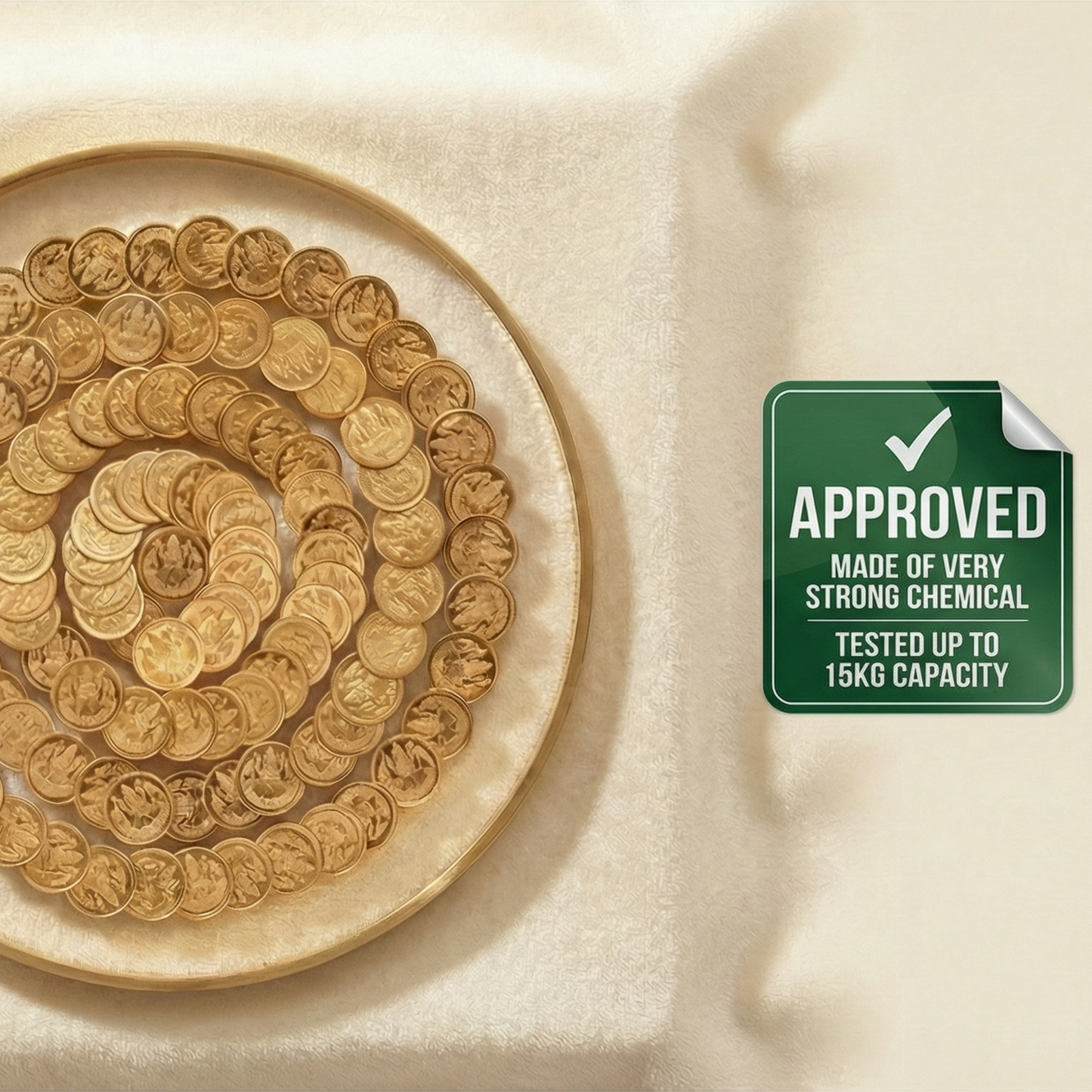 Lakshmi Peeta Idol Stand – Pooja Chowki with 108 Lakshmi Kubera Coins