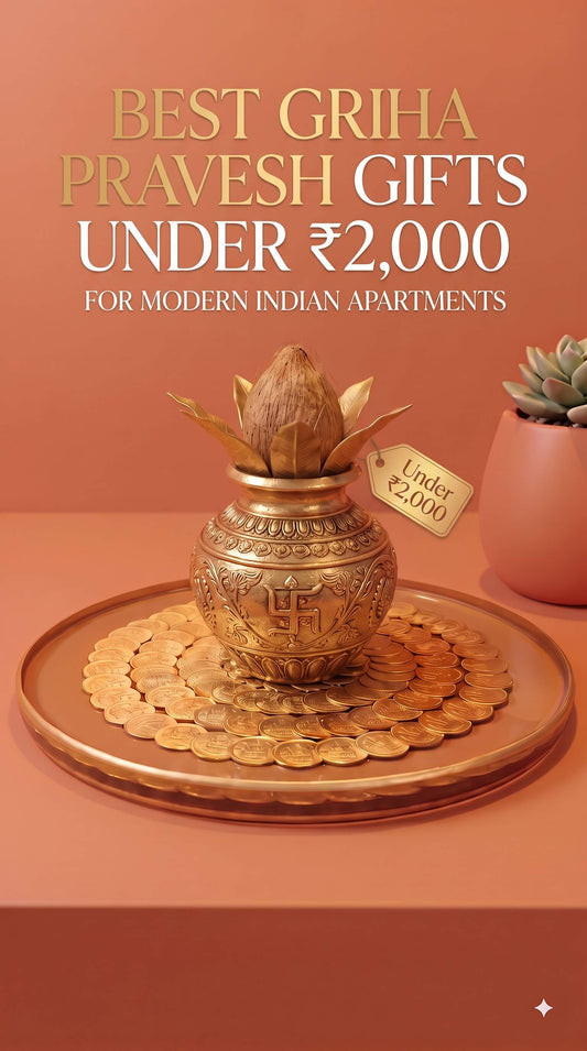 Handcrafted pedestal serving as an affordable and unique Griha Pravesh gift under 2000 rupees
