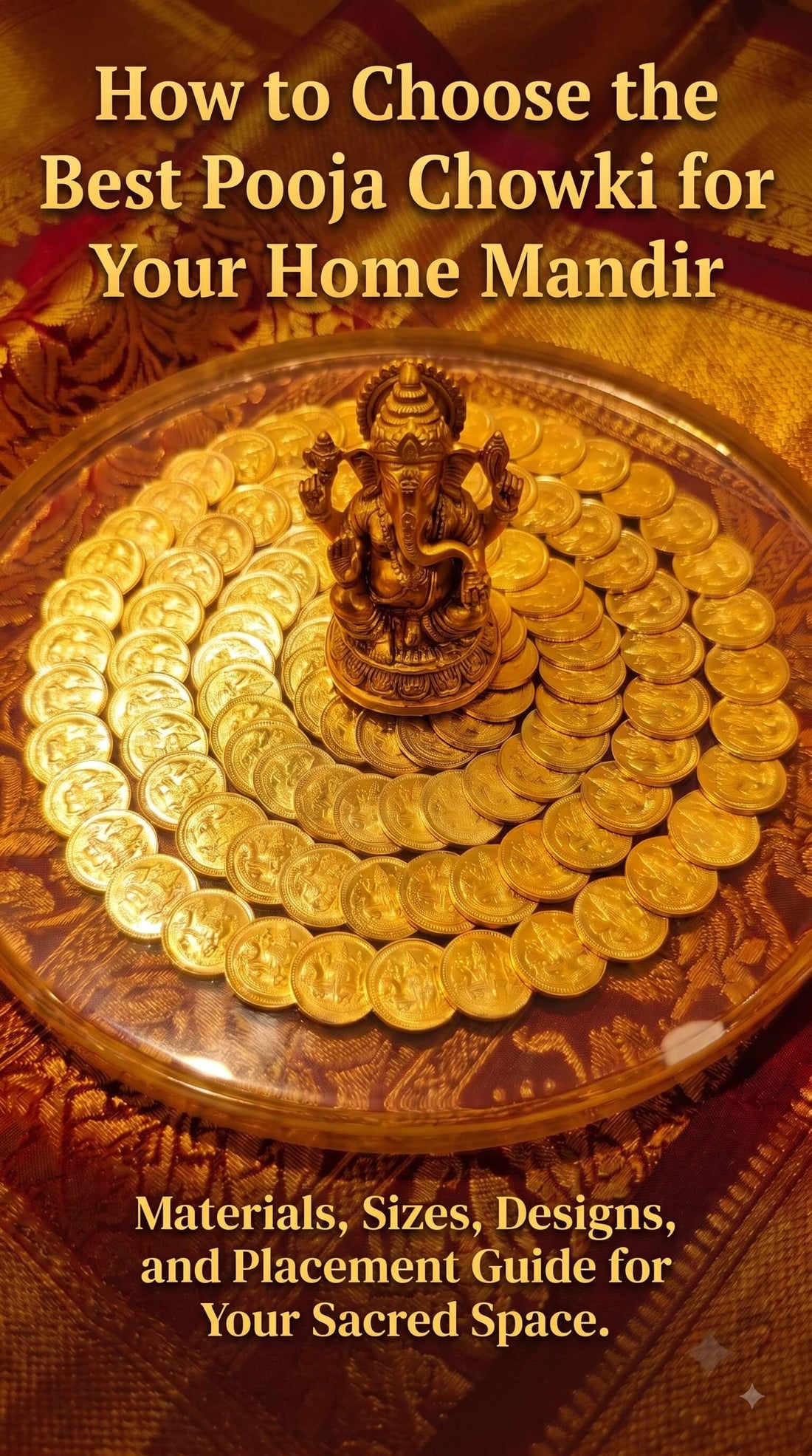 Lakshmi Peeta highlighted as the best pooja chowki for home mandir setups and god idol elevation