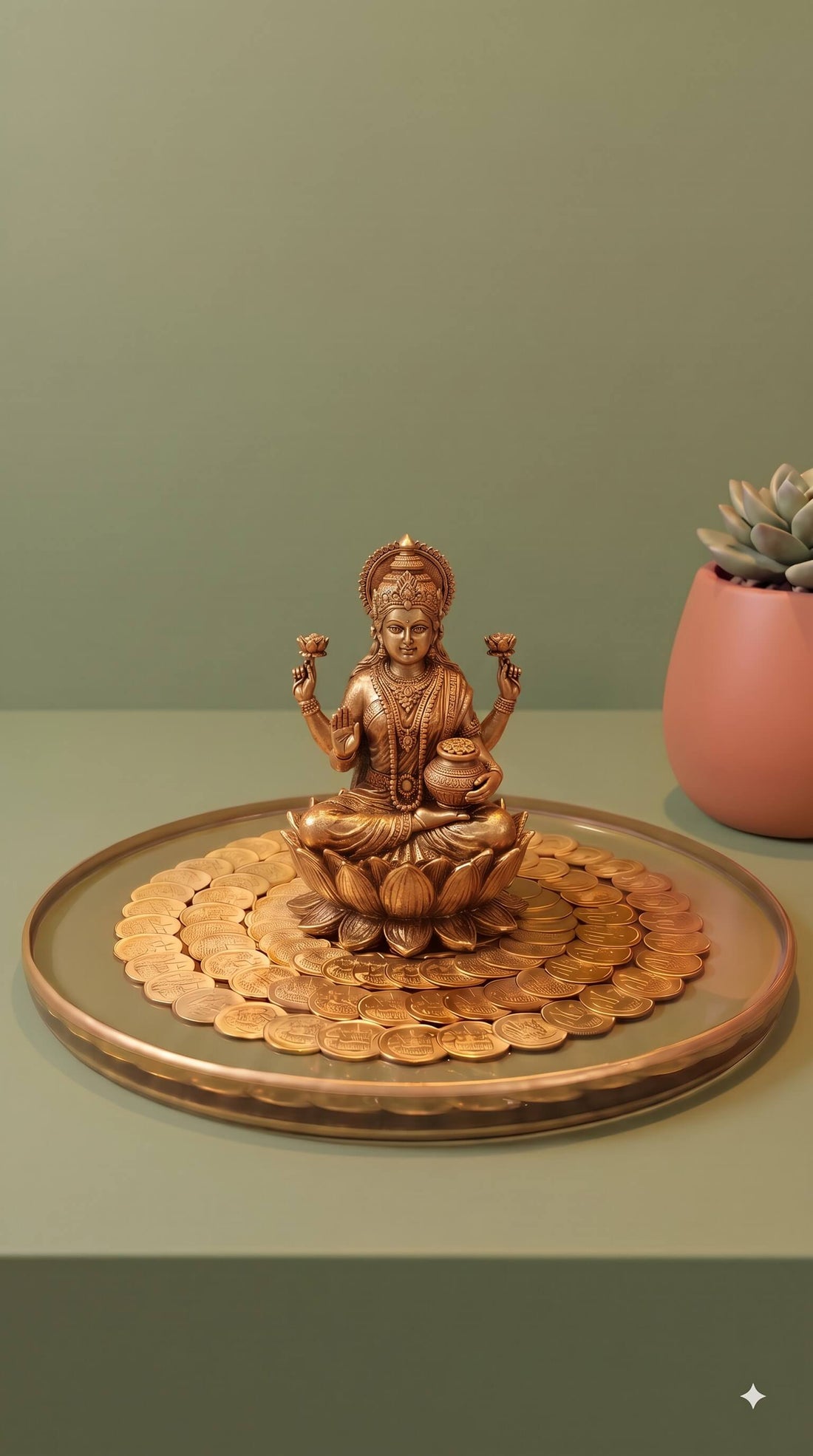 Zero maintenance Lakshmi Peeta serving as a better tarnish free housewarming gift alternative to silver