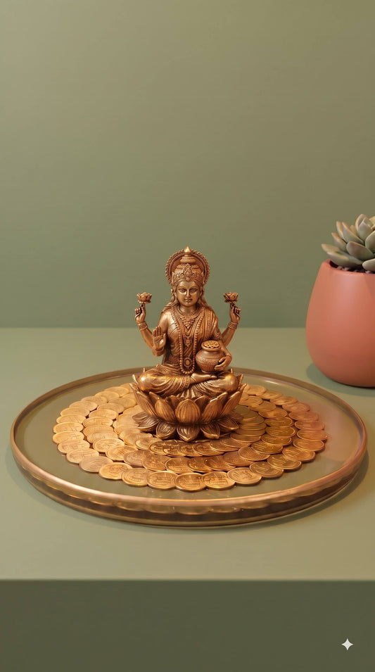 Zero maintenance Lakshmi Peeta serving as a better tarnish free housewarming gift alternative to silver