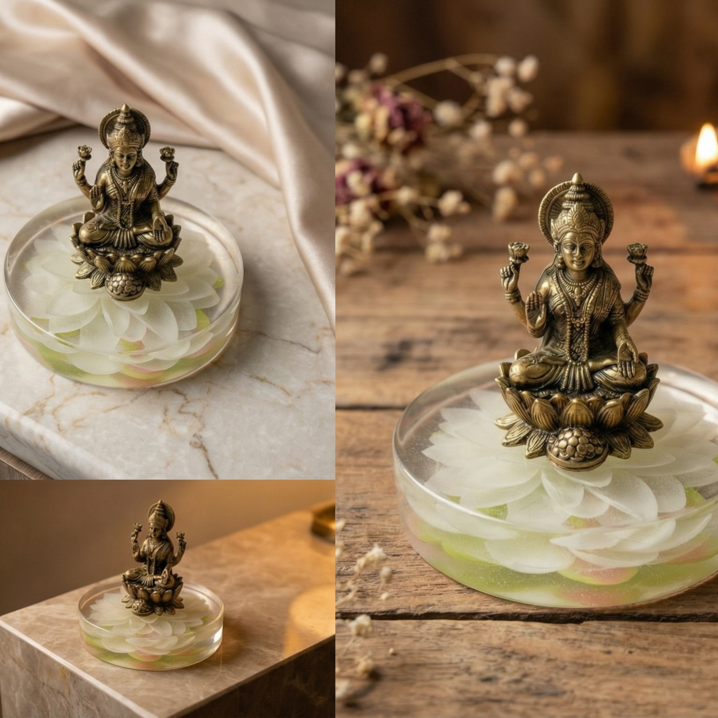 Brahma Kamala Idol Stand Sacred Himalayan Lotus Base for Purity